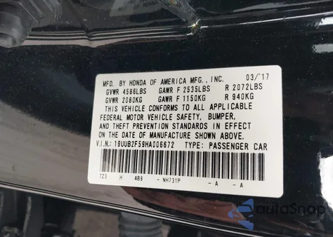 2017 Acura Tlx Technology Package из США, поврежденный, VIN 19UUB2F59HA006672